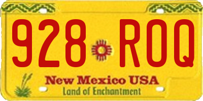 NM license plate 928ROQ