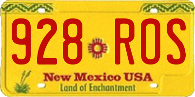 NM license plate 928ROS