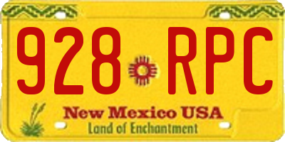NM license plate 928RPC