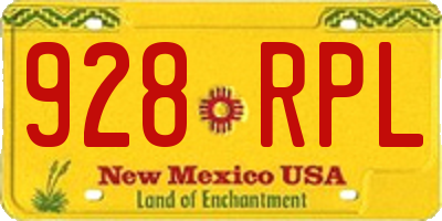 NM license plate 928RPL