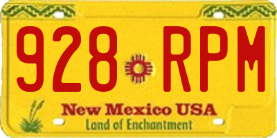 NM license plate 928RPM