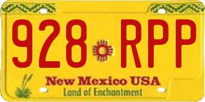 NM license plate 928RPP