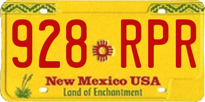NM license plate 928RPR