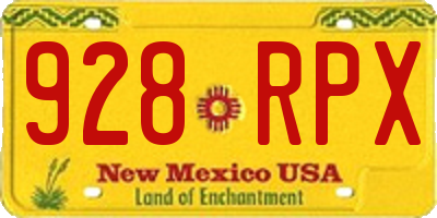 NM license plate 928RPX