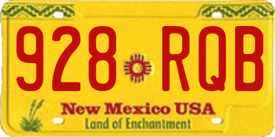 NM license plate 928RQB