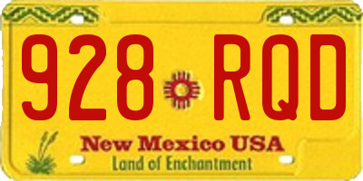 NM license plate 928RQD