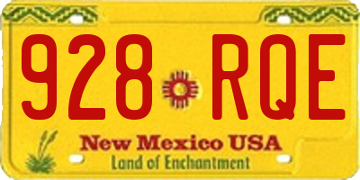 NM license plate 928RQE