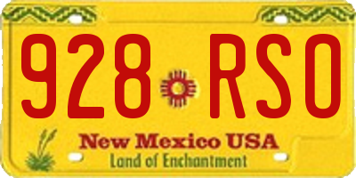 NM license plate 928RSO