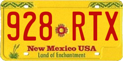 NM license plate 928RTX
