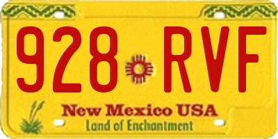 NM license plate 928RVF