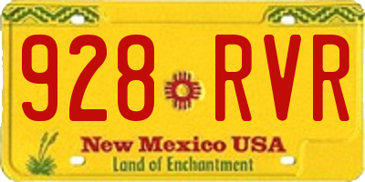NM license plate 928RVR