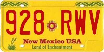 NM license plate 928RWV