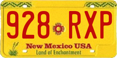 NM license plate 928RXP
