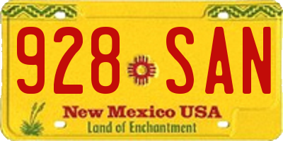 NM license plate 928SAN
