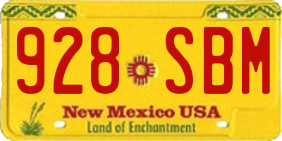 NM license plate 928SBM