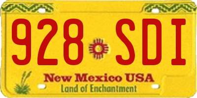 NM license plate 928SDI