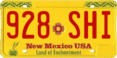 NM license plate 928SHI