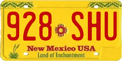 NM license plate 928SHU