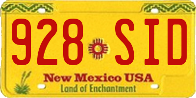 NM license plate 928SID