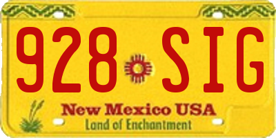 NM license plate 928SIG