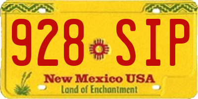 NM license plate 928SIP