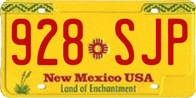 NM license plate 928SJP