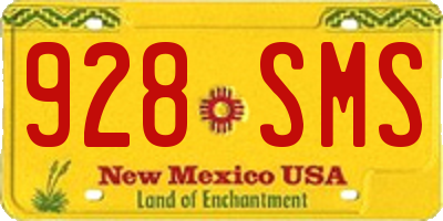NM license plate 928SMS
