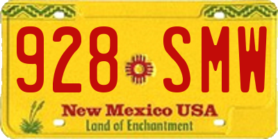 NM license plate 928SMW