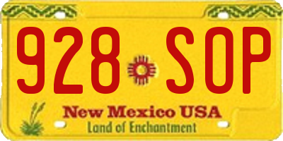 NM license plate 928SOP