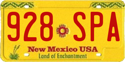 NM license plate 928SPA
