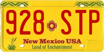 NM license plate 928STP