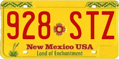 NM license plate 928STZ