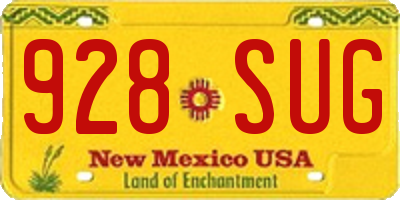 NM license plate 928SUG
