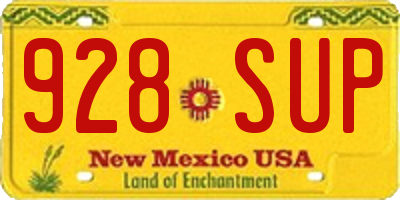 NM license plate 928SUP