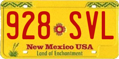 NM license plate 928SVL