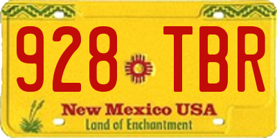 NM license plate 928TBR