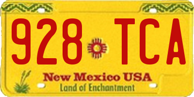NM license plate 928TCA
