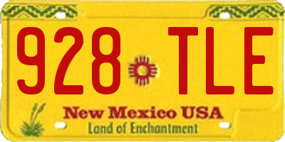 NM license plate 928TLE