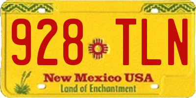 NM license plate 928TLN