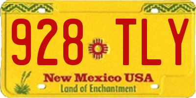 NM license plate 928TLY
