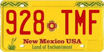 NM license plate 928TMF