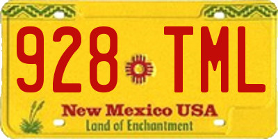 NM license plate 928TML