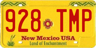 NM license plate 928TMP