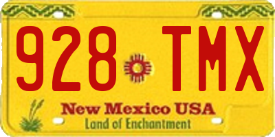 NM license plate 928TMX
