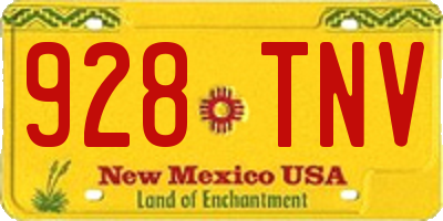 NM license plate 928TNV