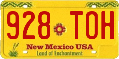 NM license plate 928TOH