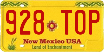 NM license plate 928TOP