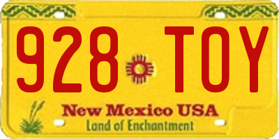 NM license plate 928TOY
