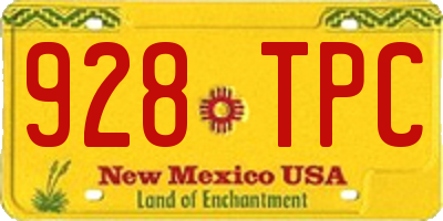NM license plate 928TPC