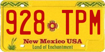 NM license plate 928TPM